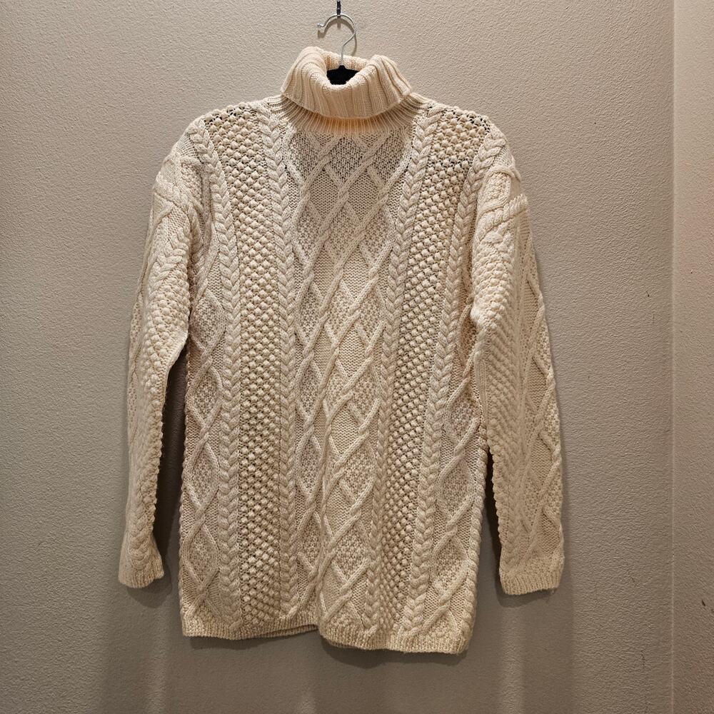 J. Crew Wool Cable Knit Vintage Men's Turtleneck Sweater Size Small